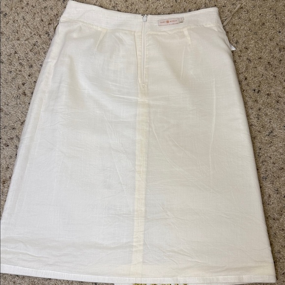 Tory Burch White Skirt with Gold Embroidery - Picture 5 of 8